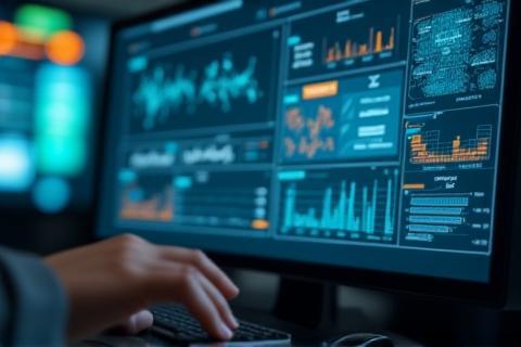 Monitor zeigt Infrastrukturdaten